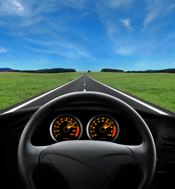 Roland Park Driving School - steering wheel graphic